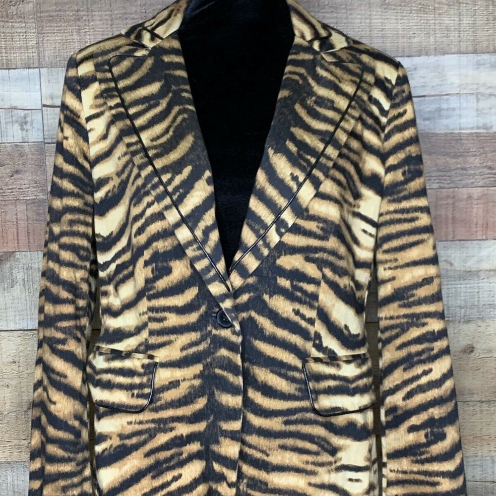 Chico's Tiger Stripe Blazer Jacket Size 1